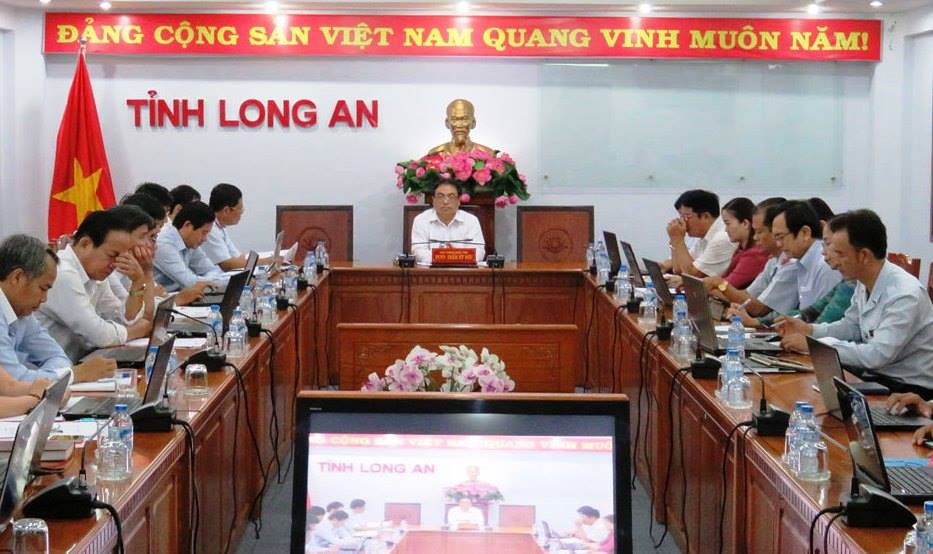 Quang cảnh hội nghị tại điểm cầu Long An​